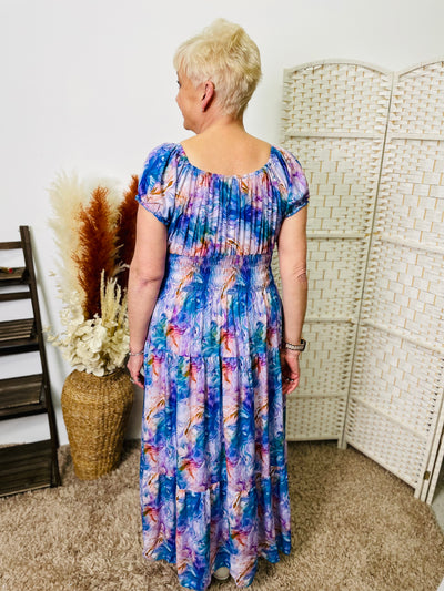 "MATILDA" Floral Print Maxi Dress-Multicolour