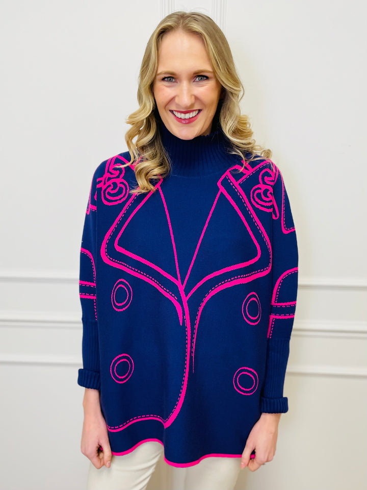 "JOY" Reversible Jumper-Pink & Purple