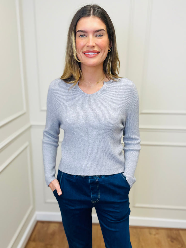 "GEMMA" LUXURY Fine Knit Jumper-Grey