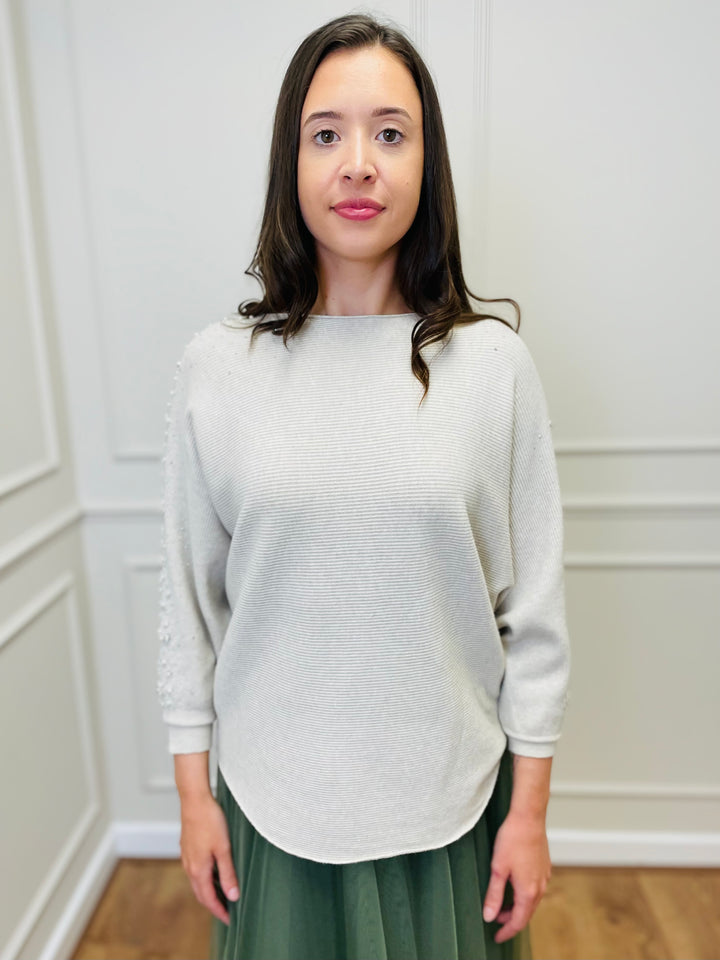 "MAYA" Pearl Jumper-Cream