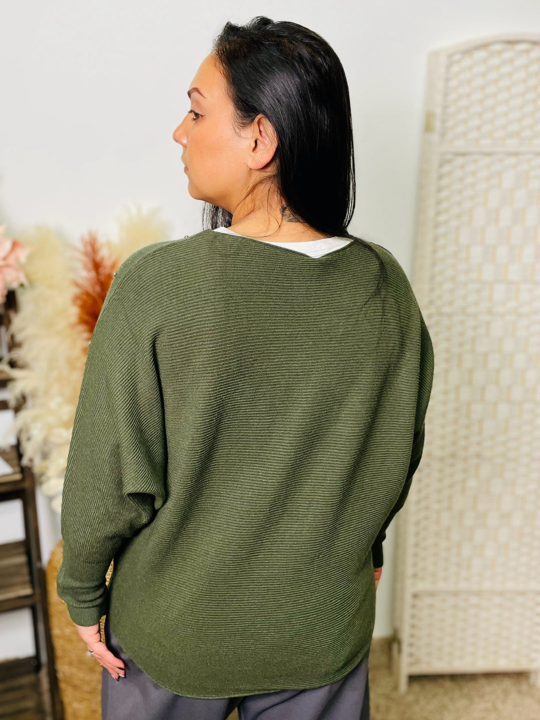 "MIRIAM" Pearl Jumper-Green