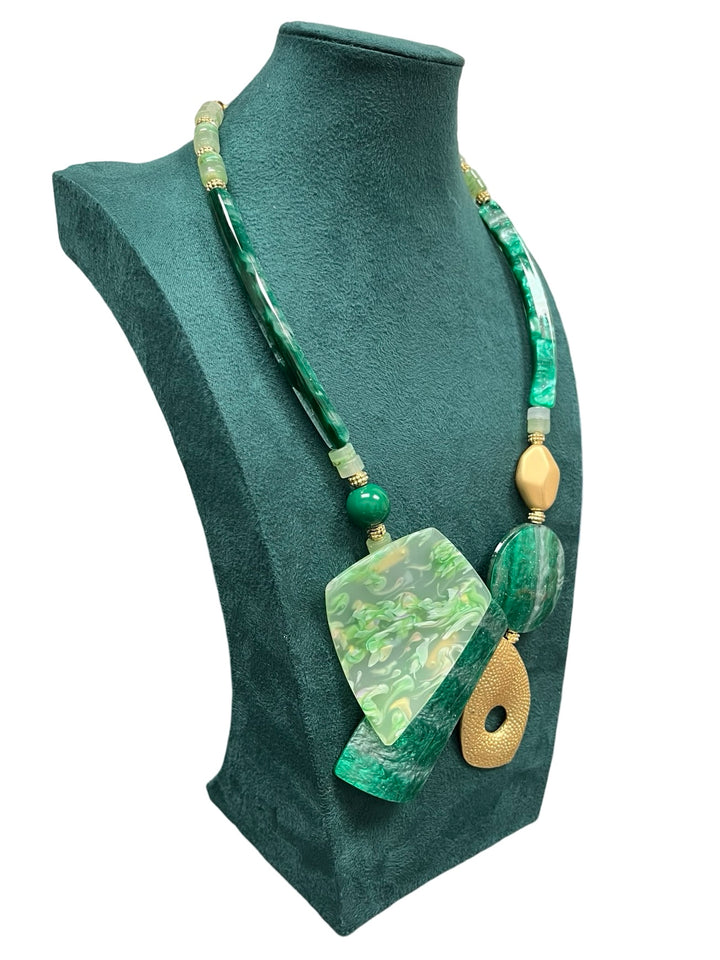 Green Short Statement Necklace