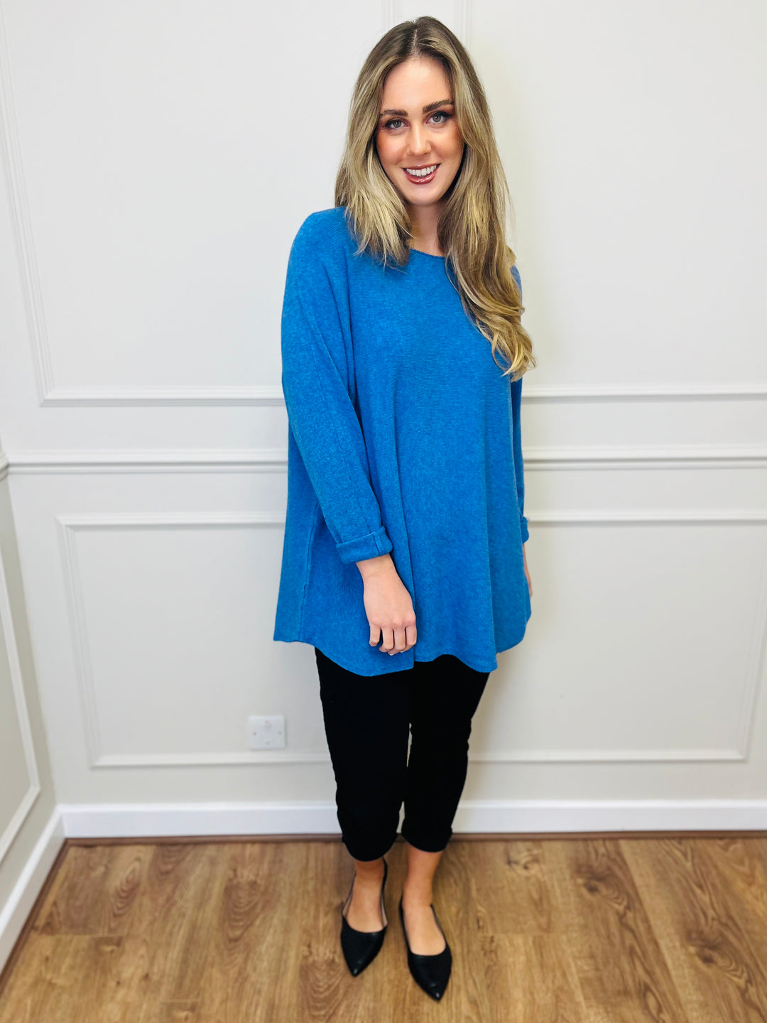 "GEORGIA" Basic Soft Jumper-Denim