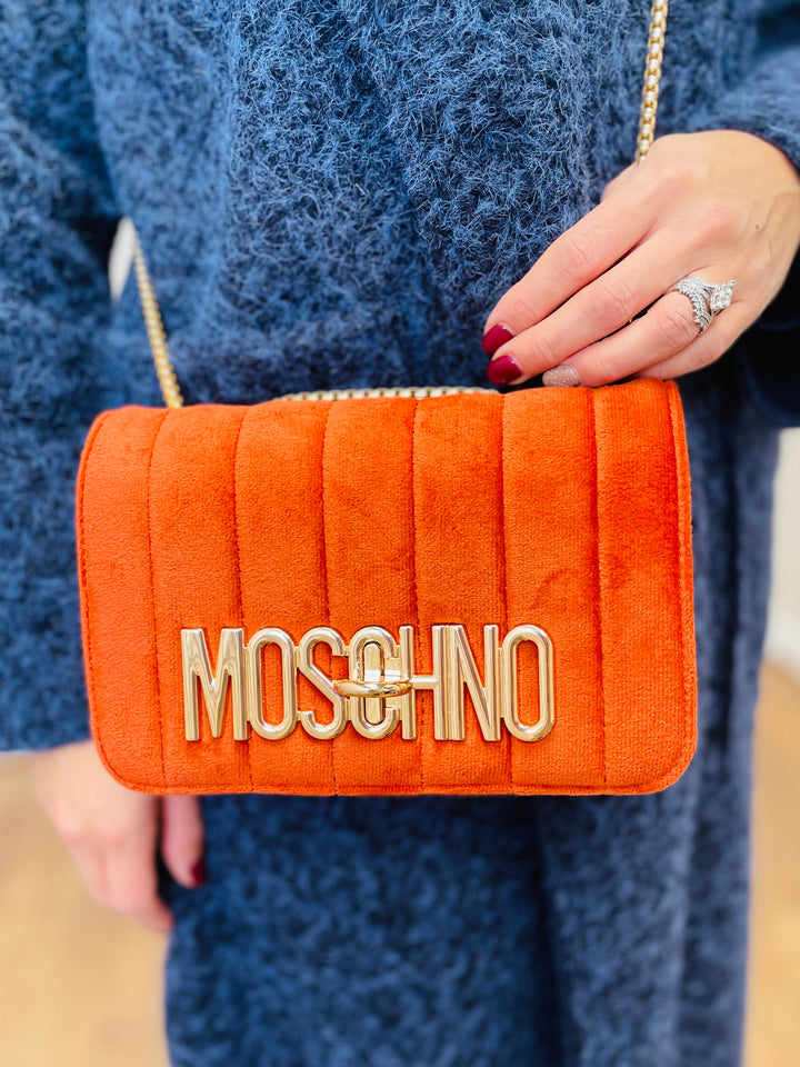 No.80 Quilted Velvet Bag-Orange