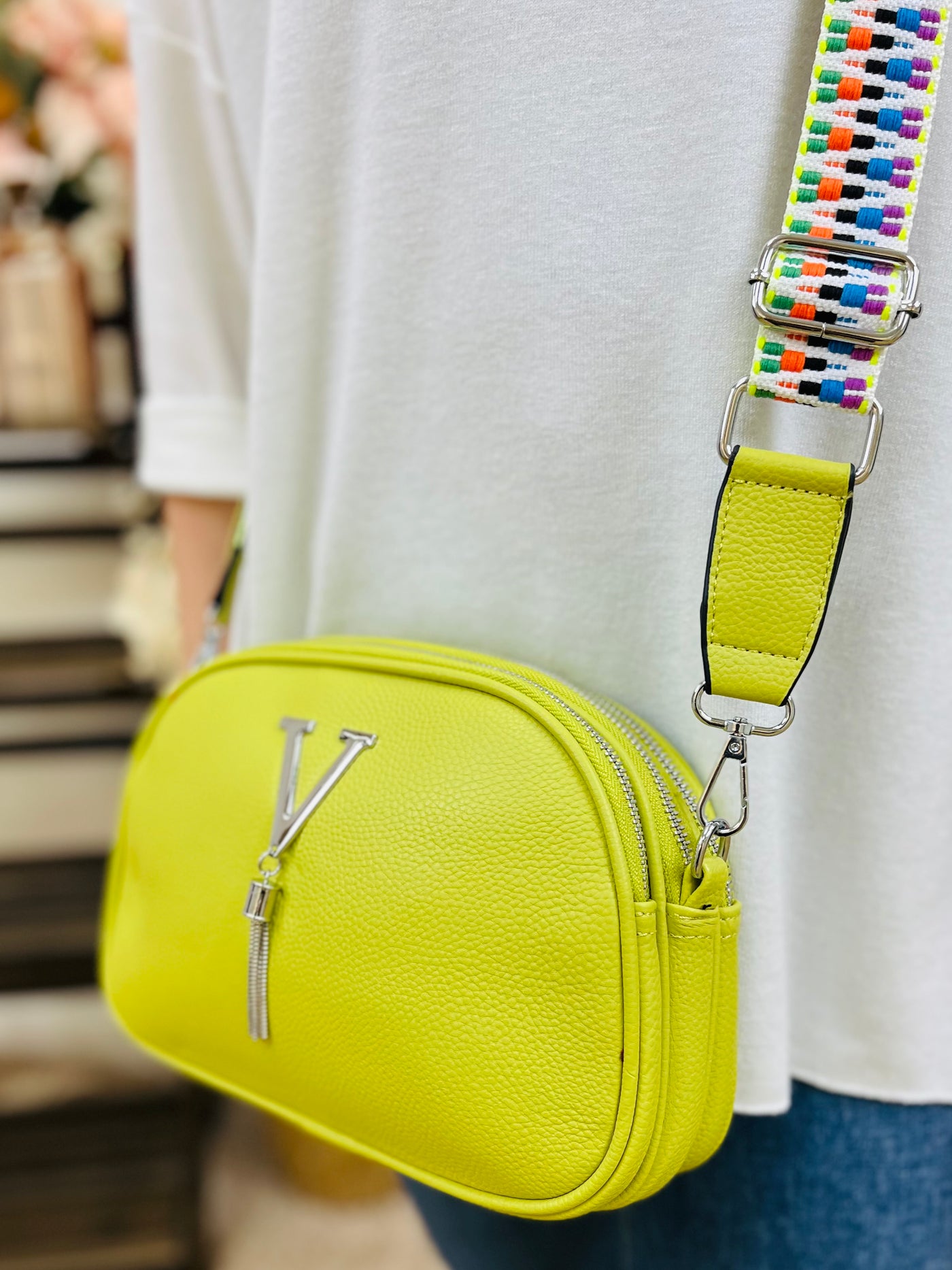 "TINA" Crossbody Handbag-Lime Green