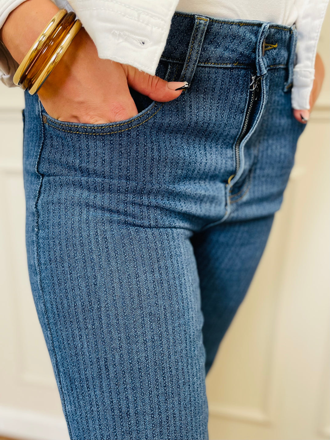 "MIA" Stripe Print Jeans