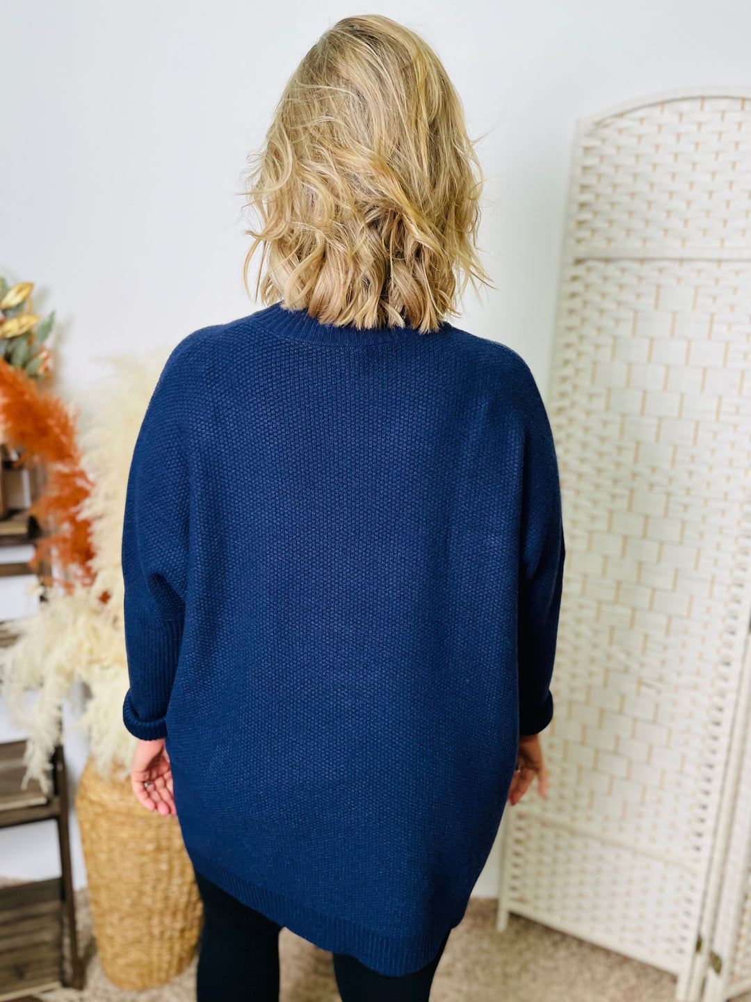 "GABRIELLA" Turtle Neck Jumper-Navy