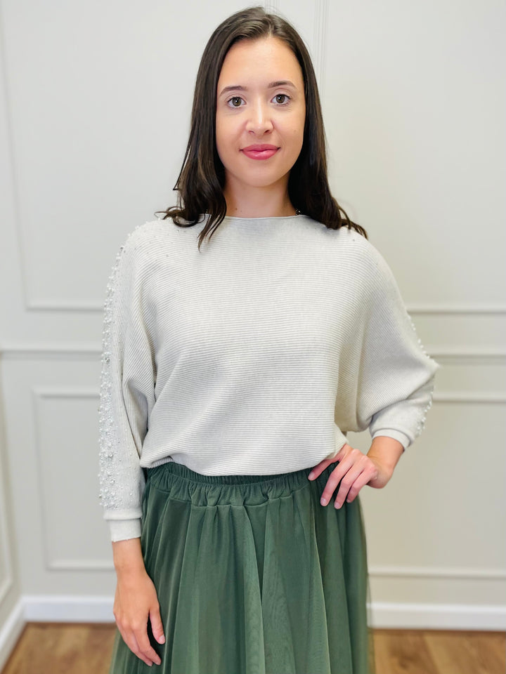 "MAYA" Pearl Jumper-Cream