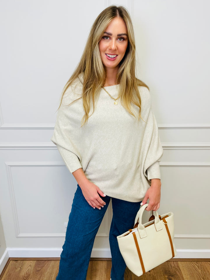 "BELLA" Asymmetric Jumper-Cream