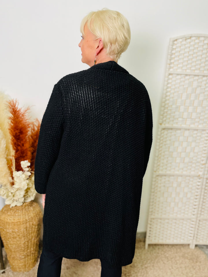 "MARISSA” Knitted Cardigan-Black