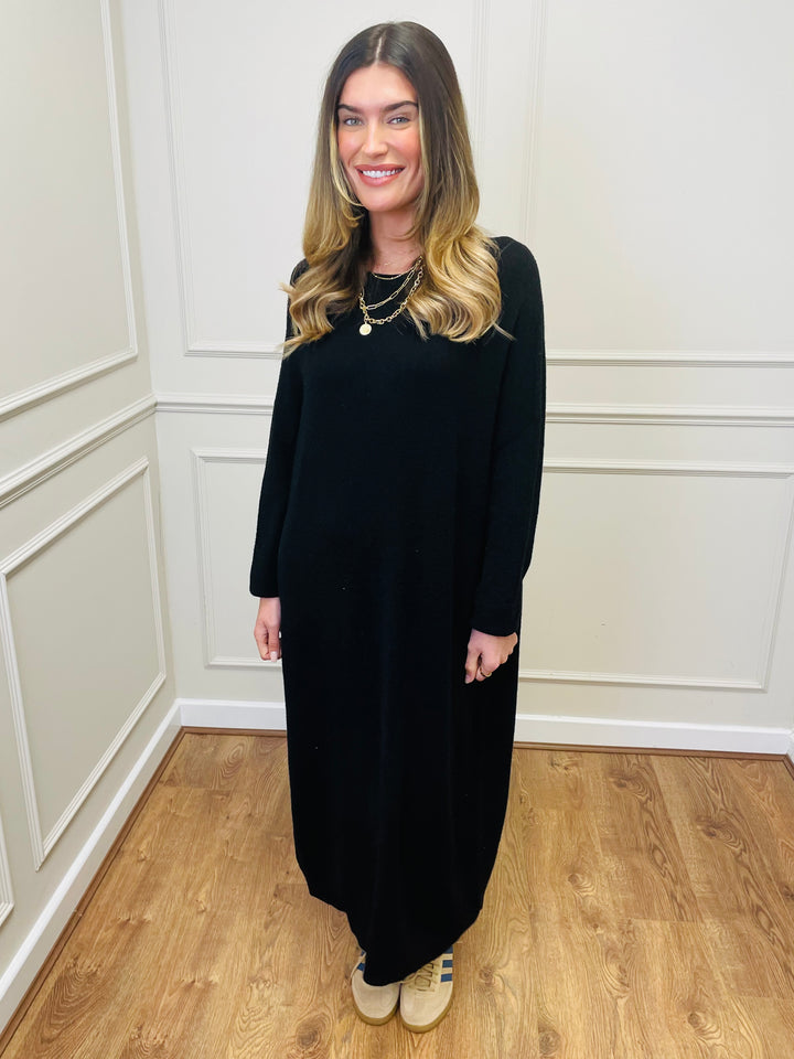 "SANDY" Luxury Jumper Dress-Black