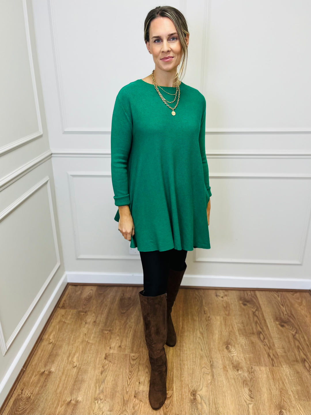 "HARRIET" Basic Soft Jumper-Green