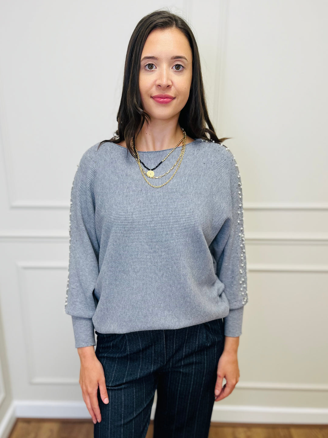 "MAYA" Pearl Jumper-Silver