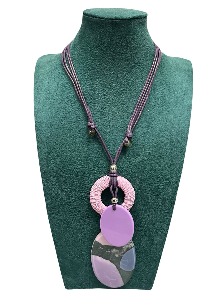 Short Statement Necklace-Lilac