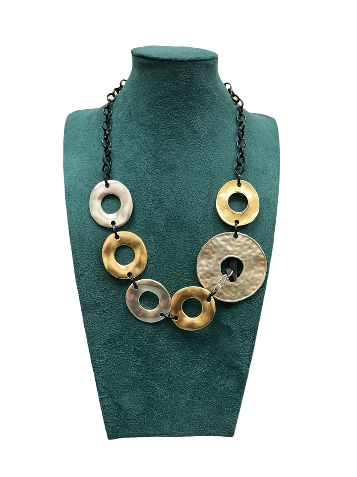 Silver & Gold Short Statement Necklace