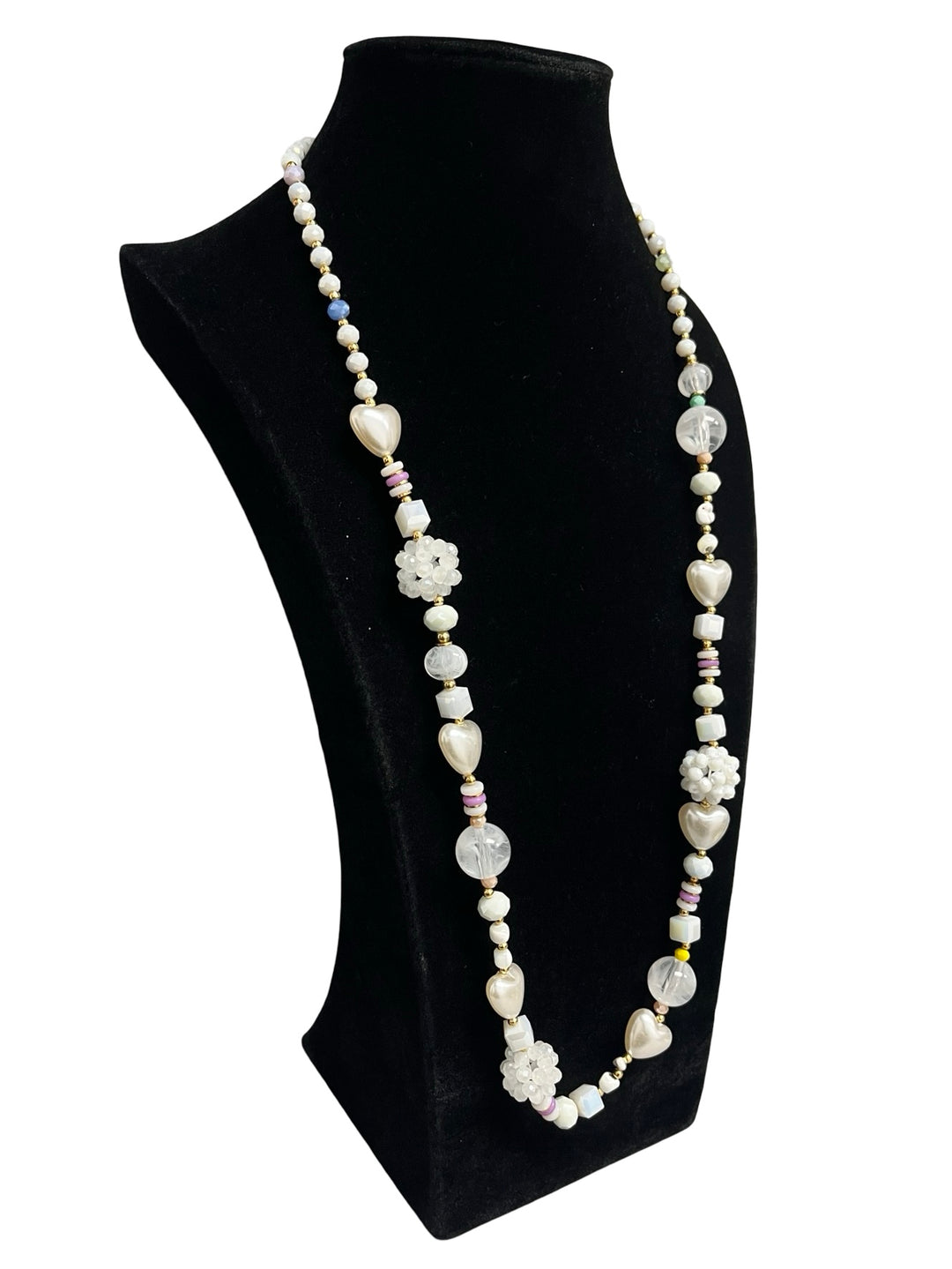 White Long Statement Necklace