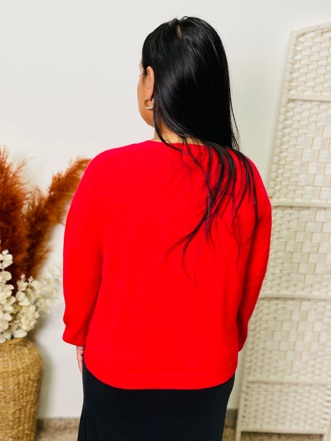 "VICTORIA” Short Cardigan-Red