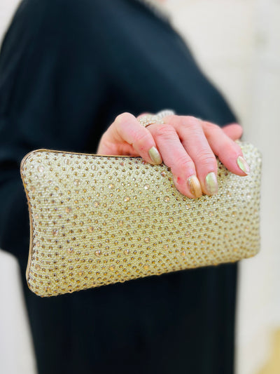 Embellished  Clutch Bag-Gold