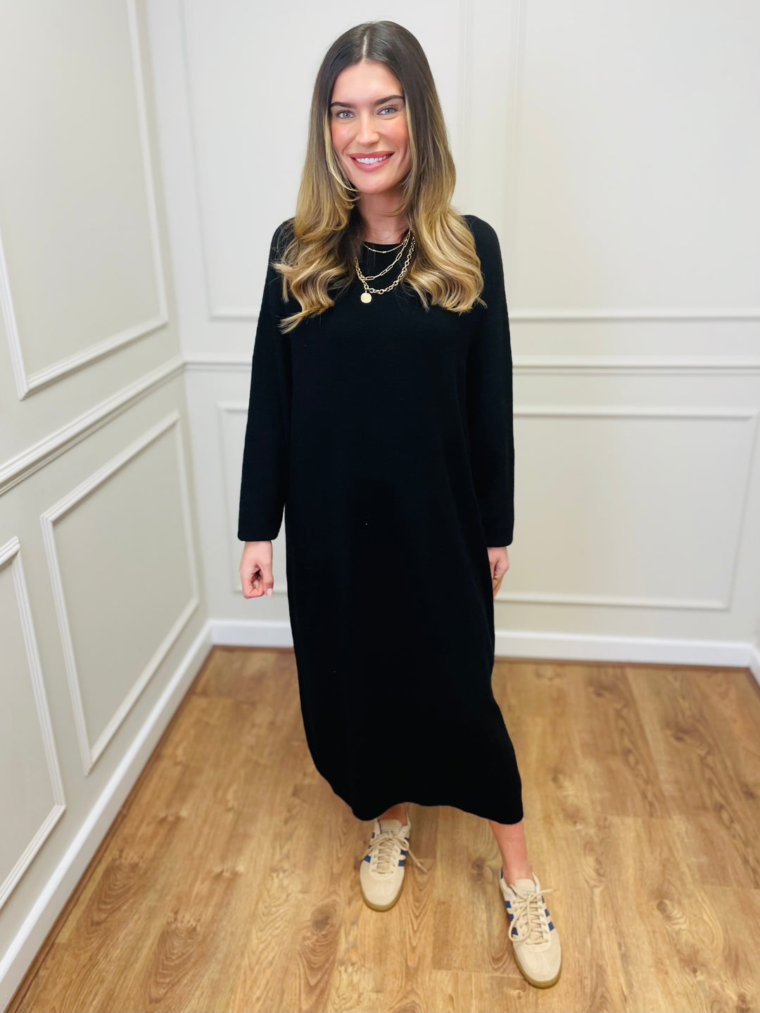 "SANDY" Luxury Jumper Dress-Black