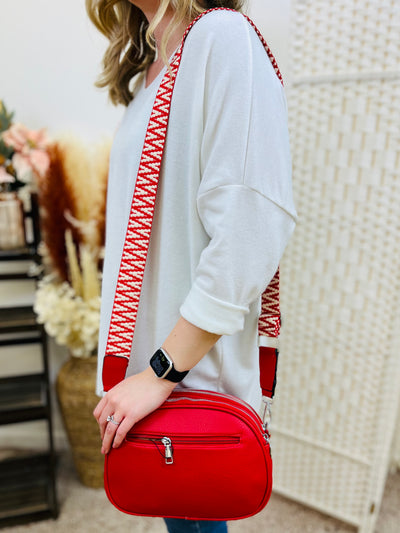 "TINA" Crossbody Handbag-Red