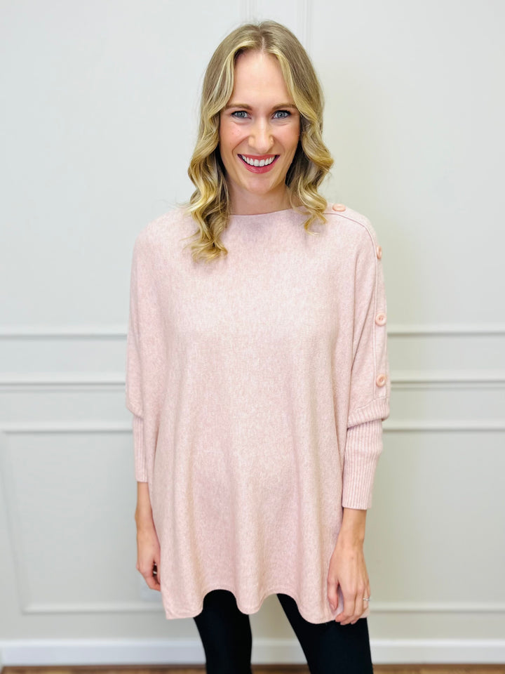 "BETTY" Button Jumper-Pink