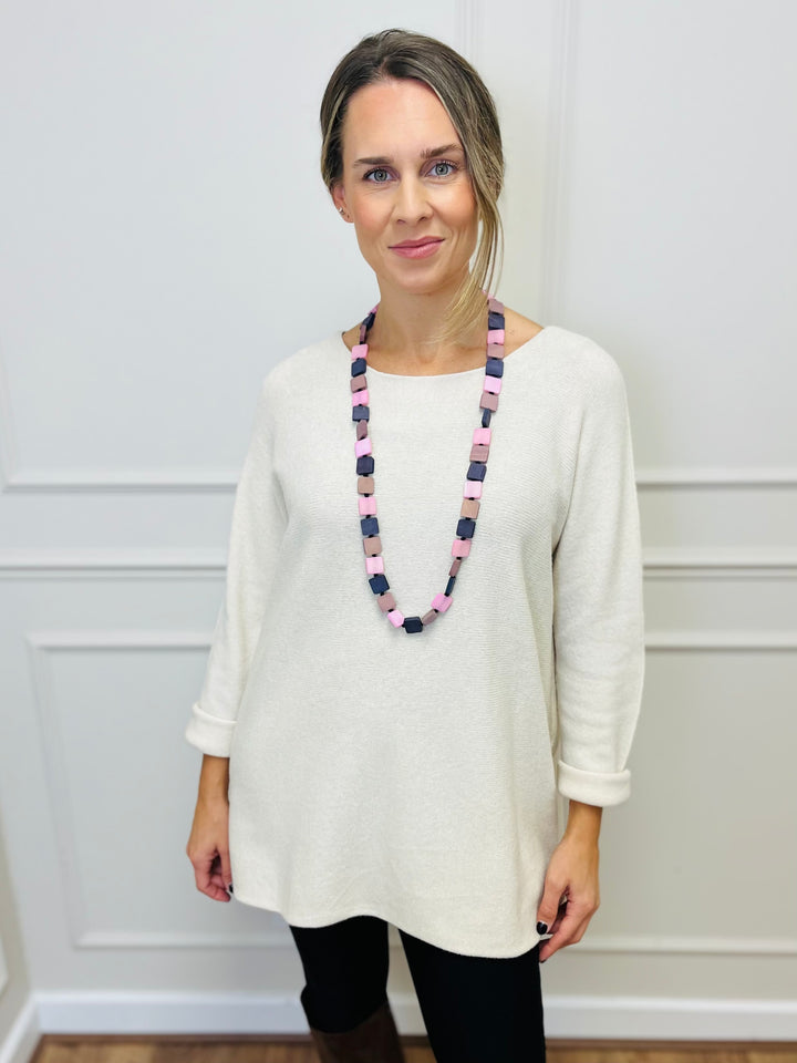 "GINNY" Basic Soft Jumper-White