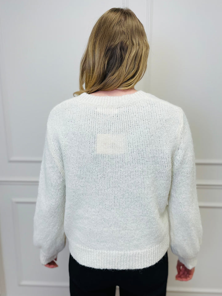 "HARLEY" Bow Jumper-Cream