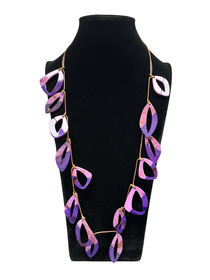 Purple Long Statement Necklace