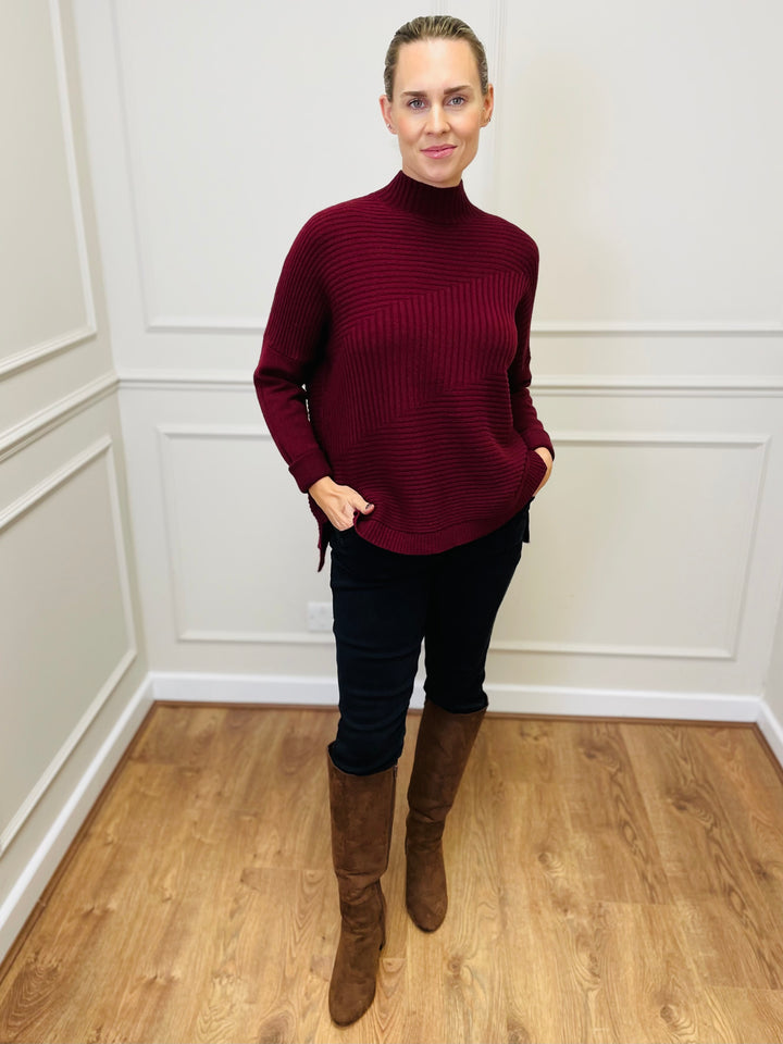 "LULU" Knitted Jumper-Burgundy