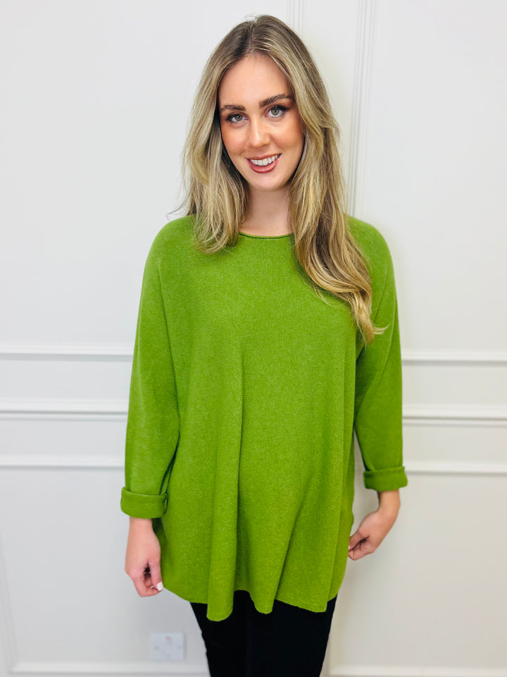 "GEORGIA" Basic Soft Jumper-Green
