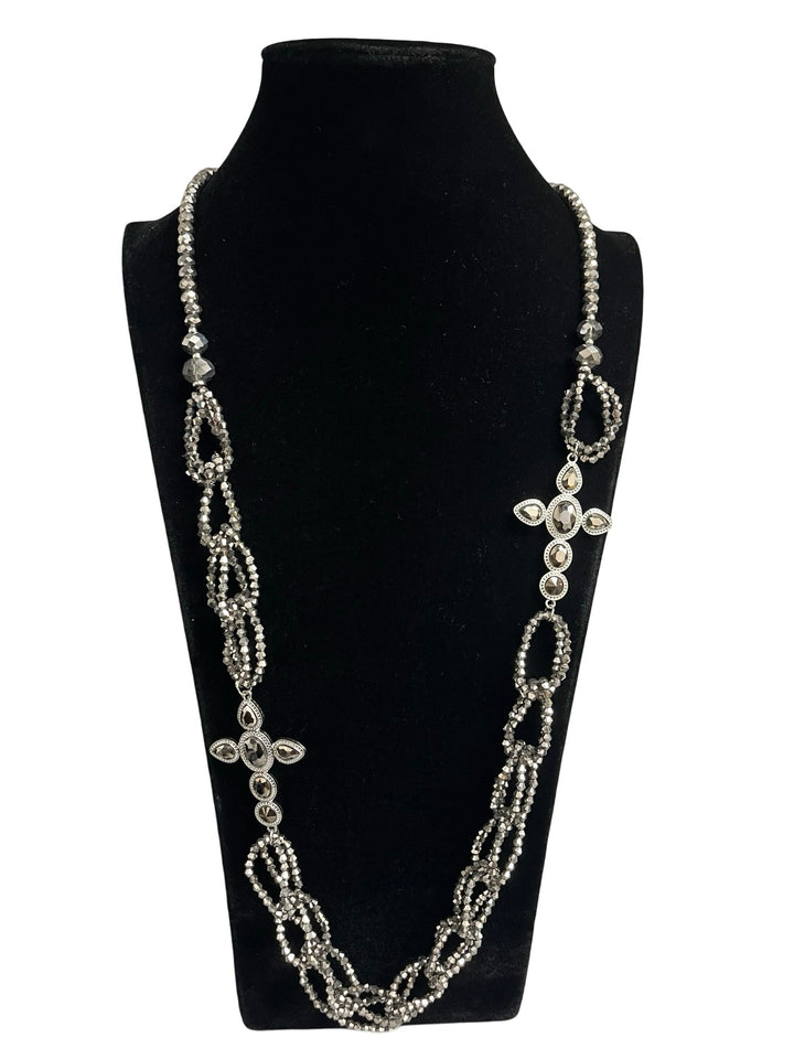 Silver Long Statement Necklace