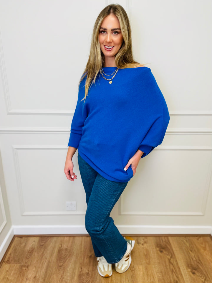 "BELLA" Asymmetric Jumper-Royal Blue