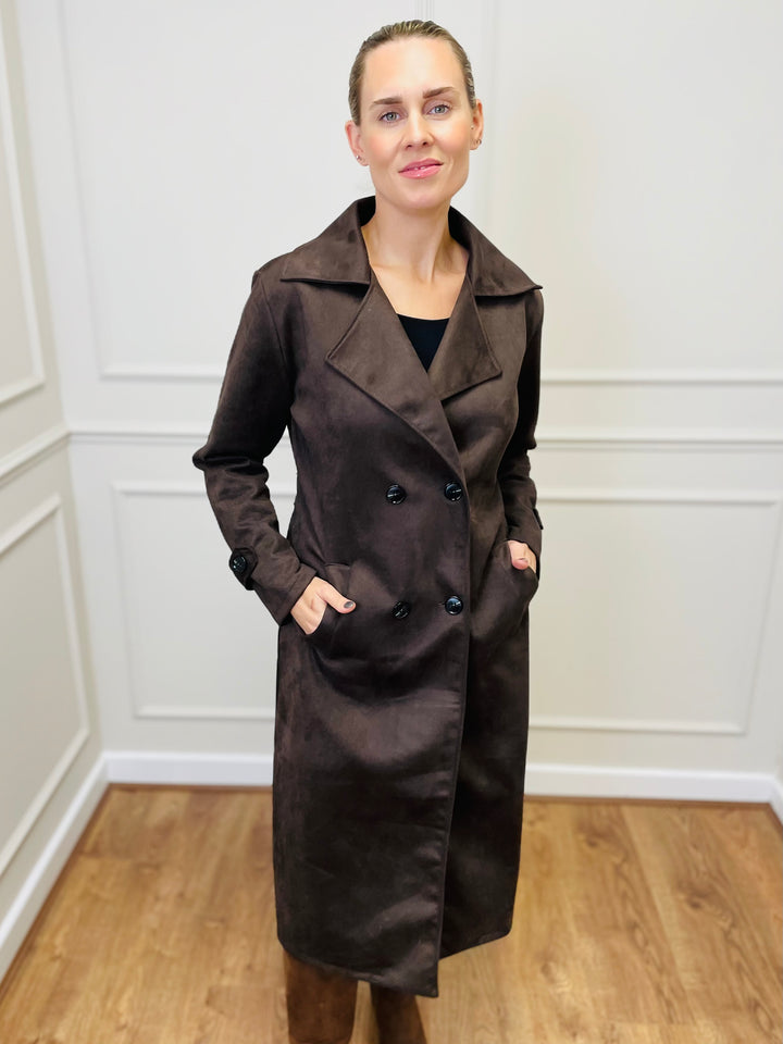 "CROSBY" Longline Jacket-Brown