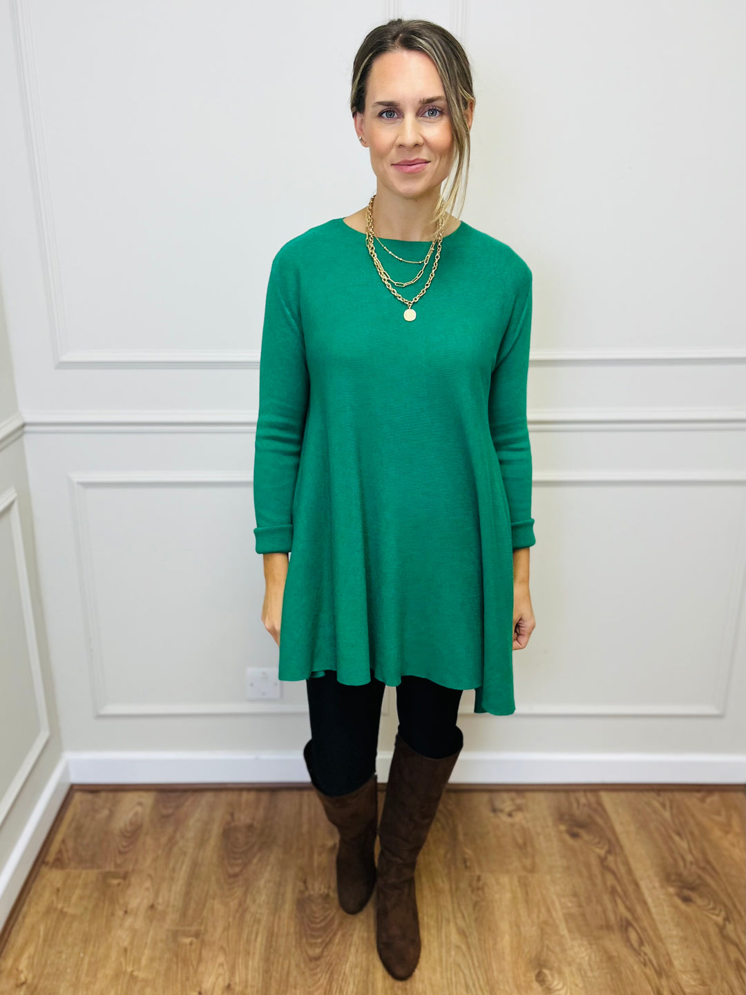 "HARRIET" Basic Soft Jumper-Green