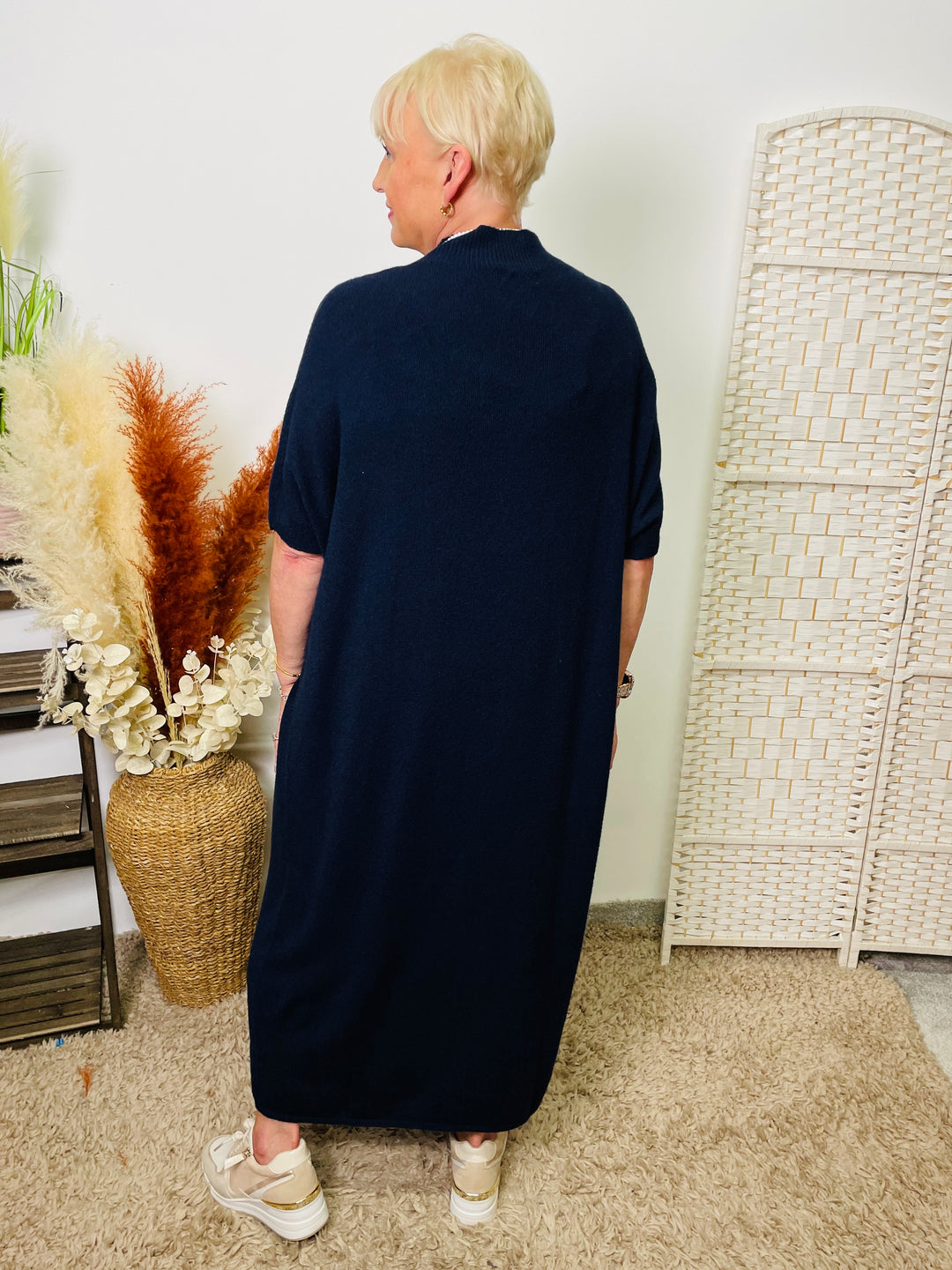 "SANDY" Maxi Jumper Dress-Navy