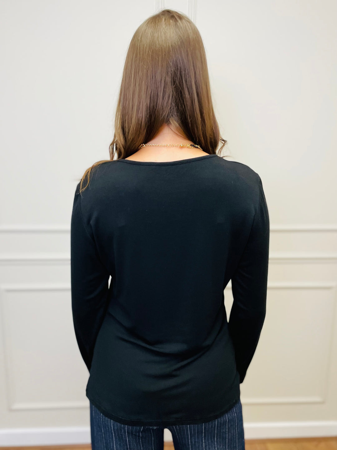 The Essential Long Sleeve "Magic" Vest-Black