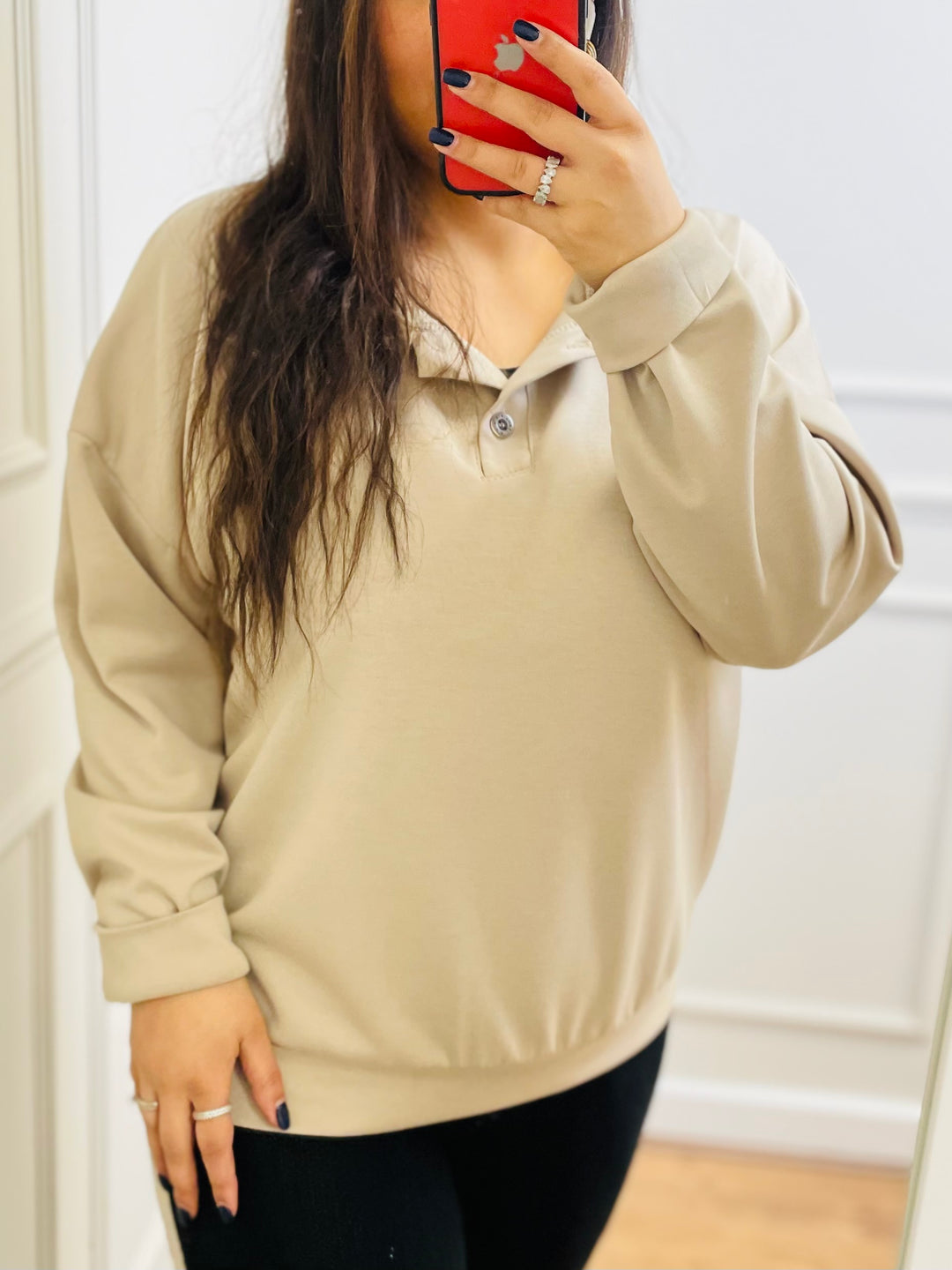 "ELODIE" Scuba Top-Cream