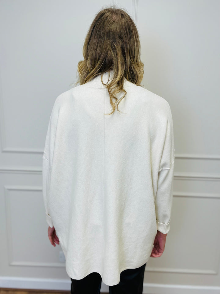"BLAKE" Polo Neck Jumper-Cream