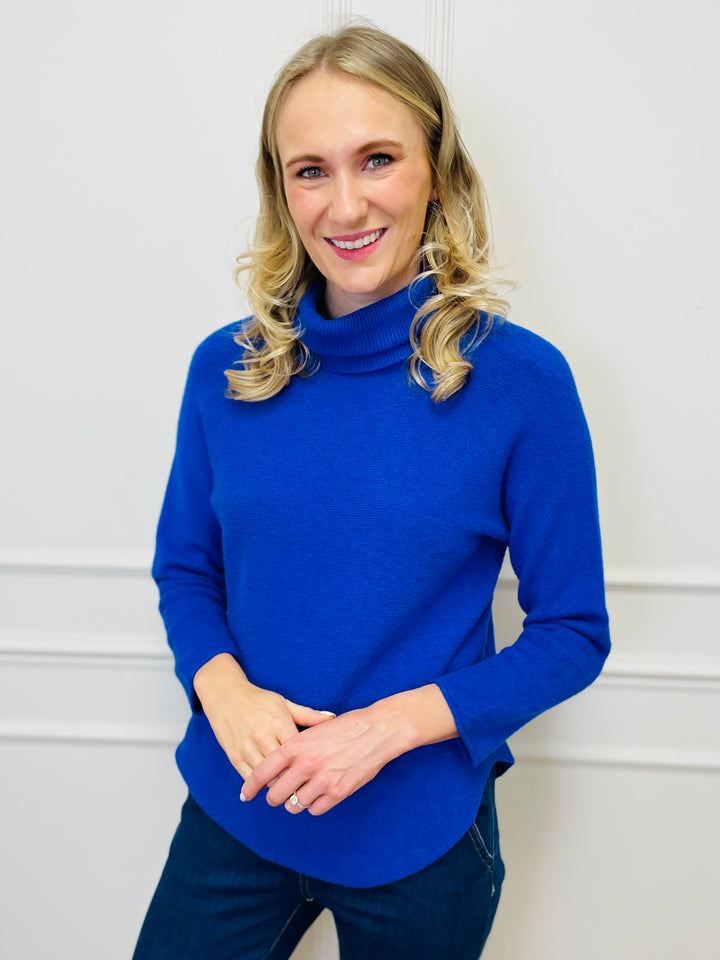 "MANDY" Roll Neck Jumper-Blue