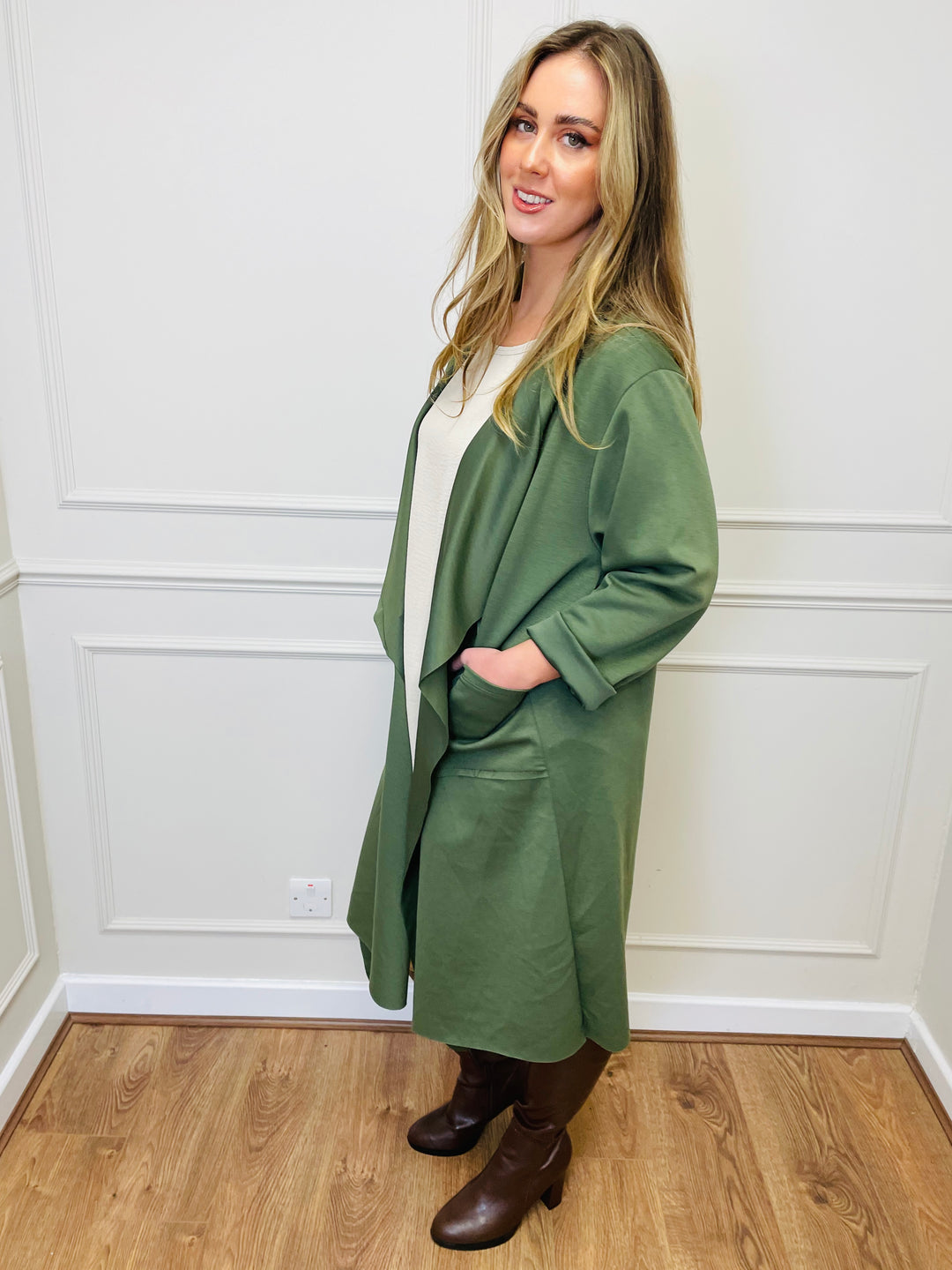 "ELAINE” Waterfall Jacket-Green