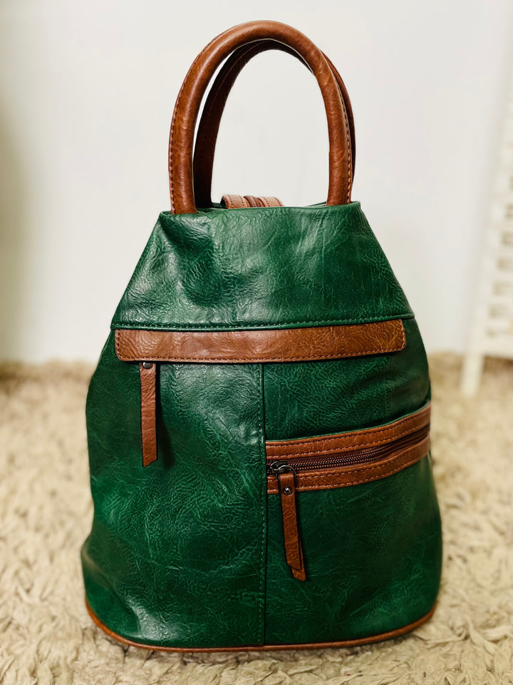 "BERNY" Rucksack-Green & Tan