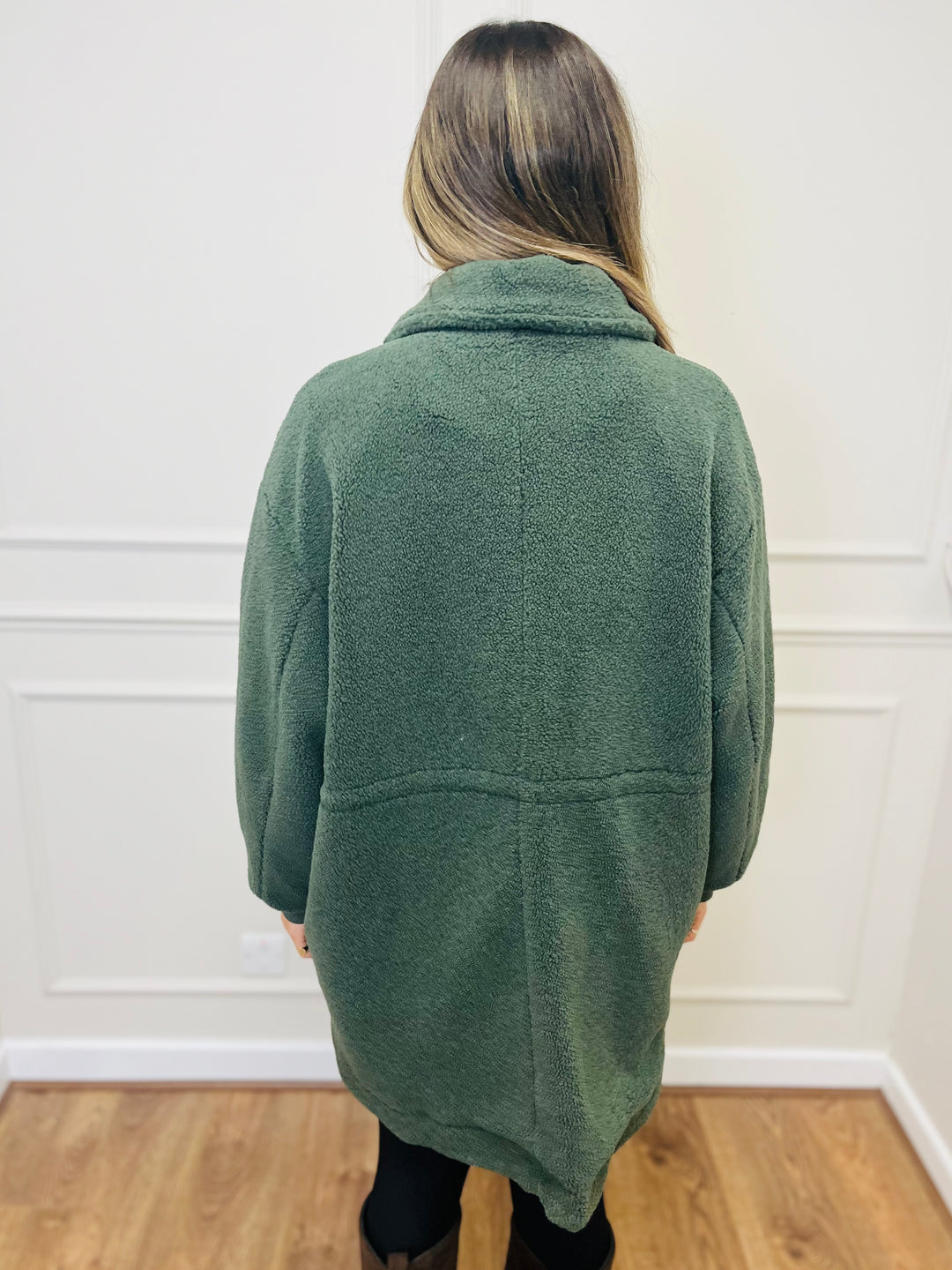 "TEDDY” Fleece Parka Jacket-Green