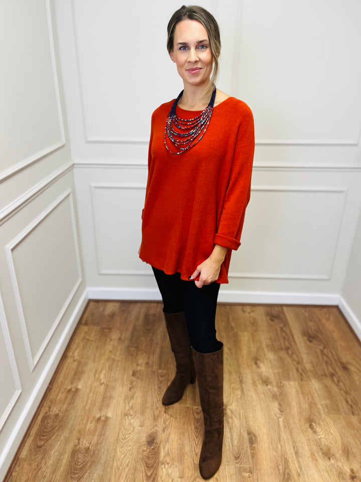 "GINNY" Basic Soft Jumper-Orange