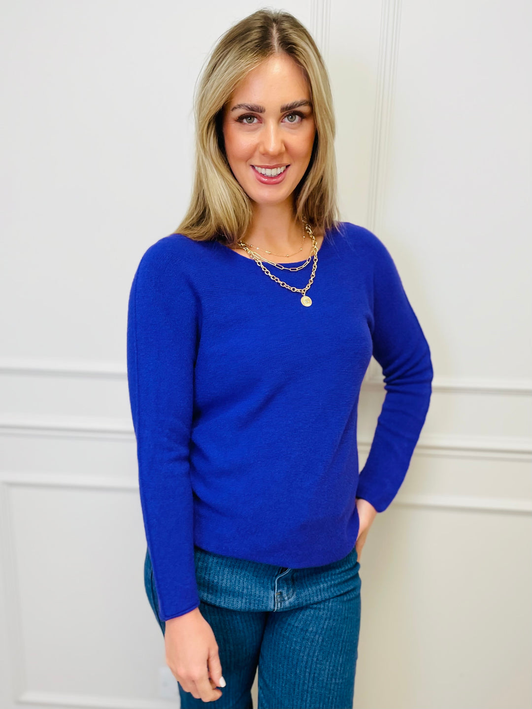 "MAGNOLIA" Fine Knit Jumper-Purple