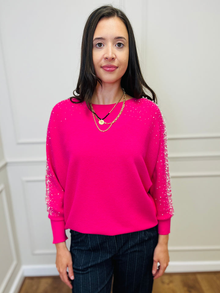 "MAYA" Pearl Jumper-Pink
