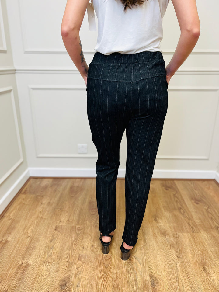 "MICHELLE" Pinstripe Trouser-Navy