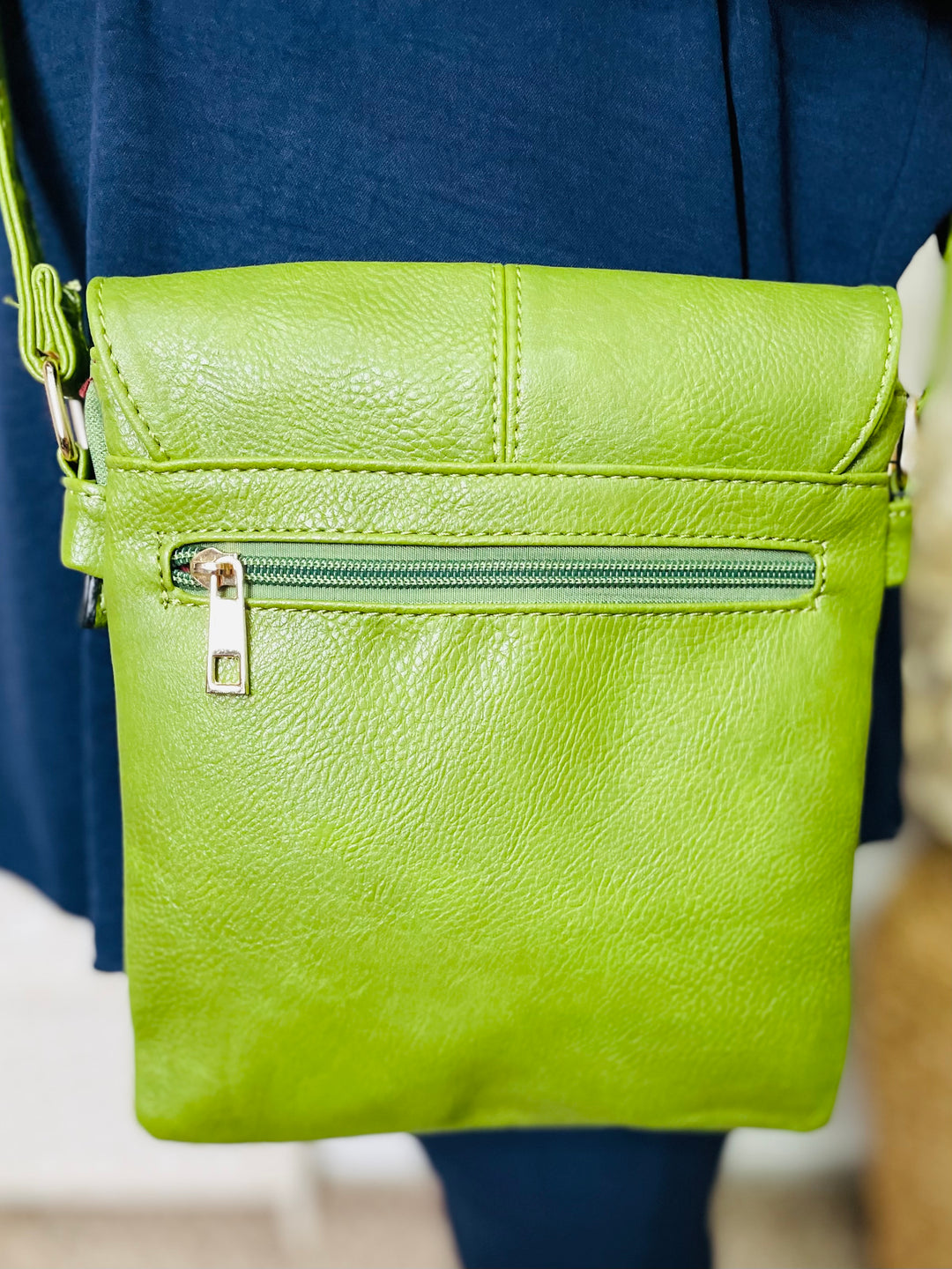 Small Crossbody Handbag-Lime Green