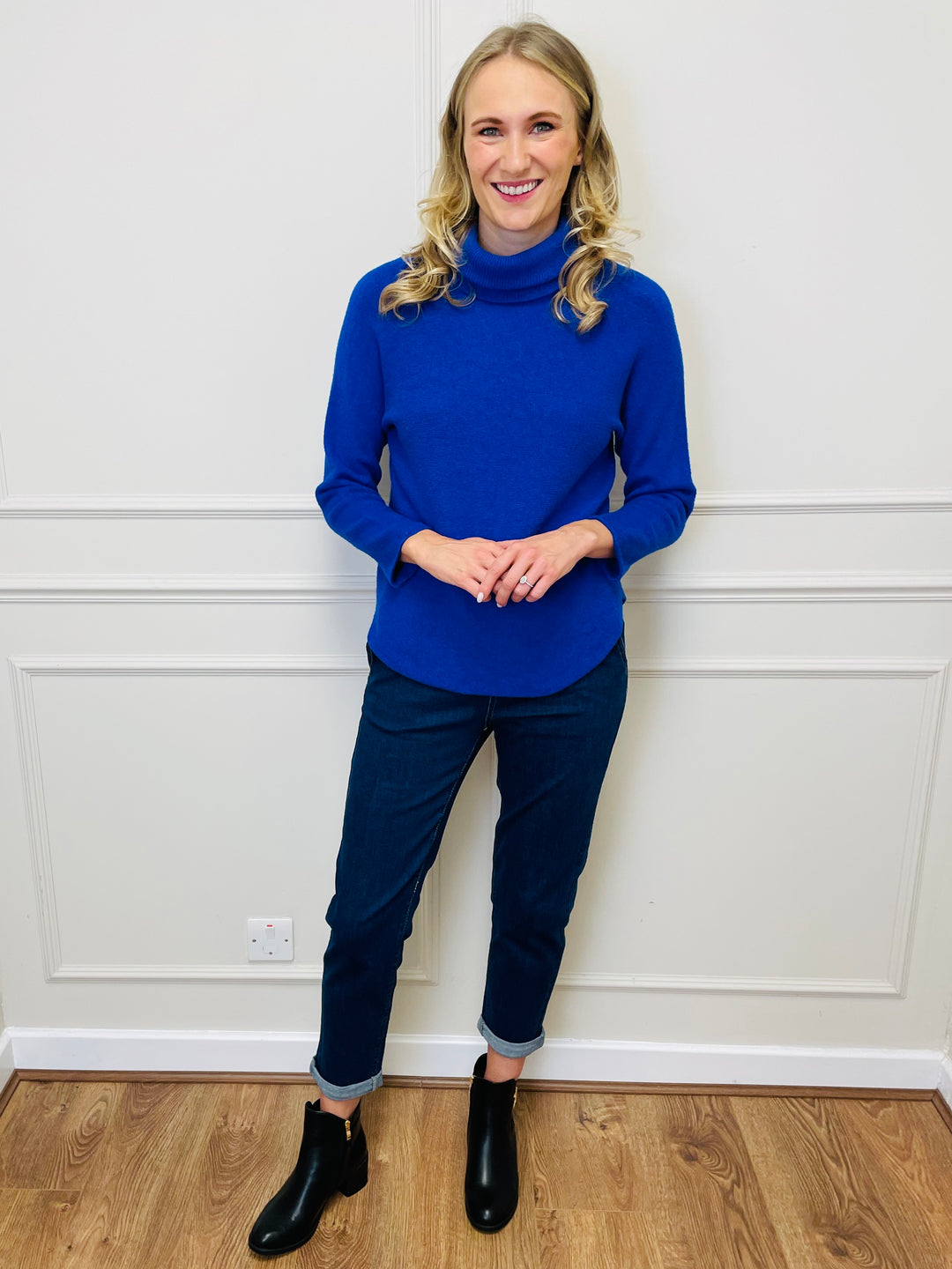 "MANDY" Roll Neck Jumper-Blue