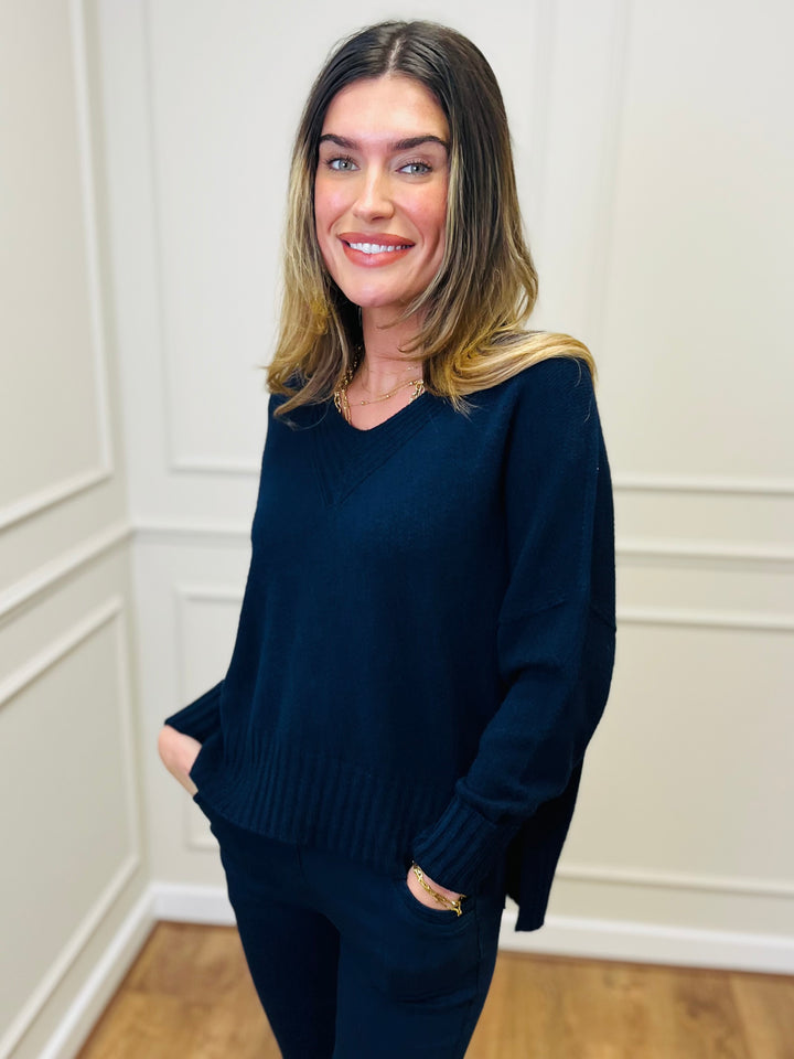 "KIKO" LUXURY Fine Knit Jumper-Navy