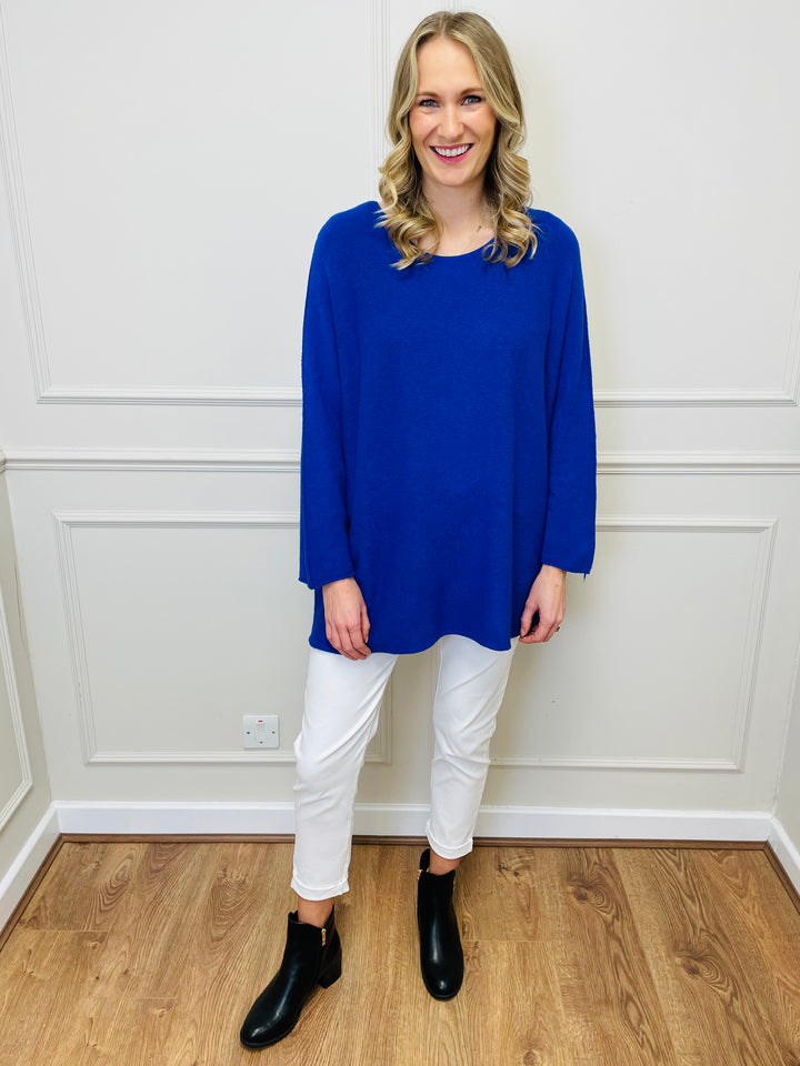 "GINNY" Basic Soft Jumper-Blue
